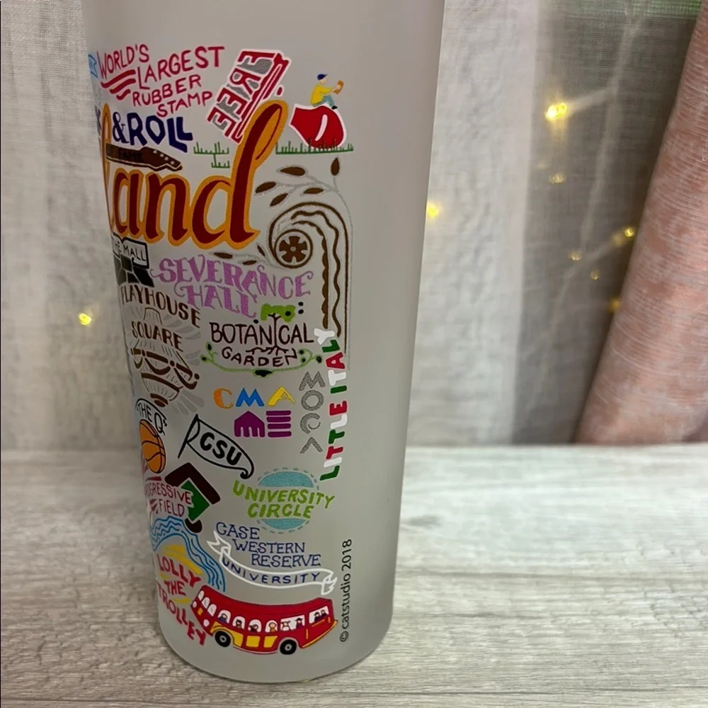 Cleveland Themed Frosted Glass